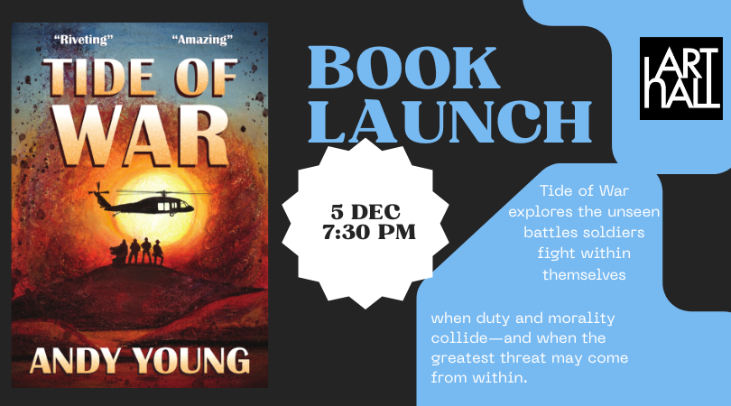 FACEBOOK POST Book Launch: Tide of War. 5 December 2025 at 7:30 pm