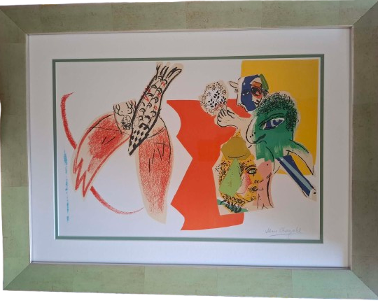 Chagall -   Profil d’arlequin au cheval vert (Harlequin Profile with Green Horse)